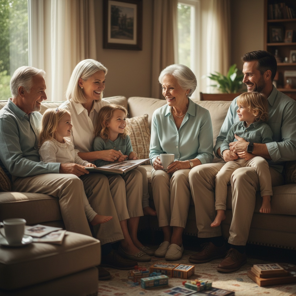 Famiglia che comunica felicemente